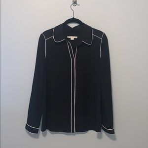 Cooper & Ella Button Down Blouse with piping